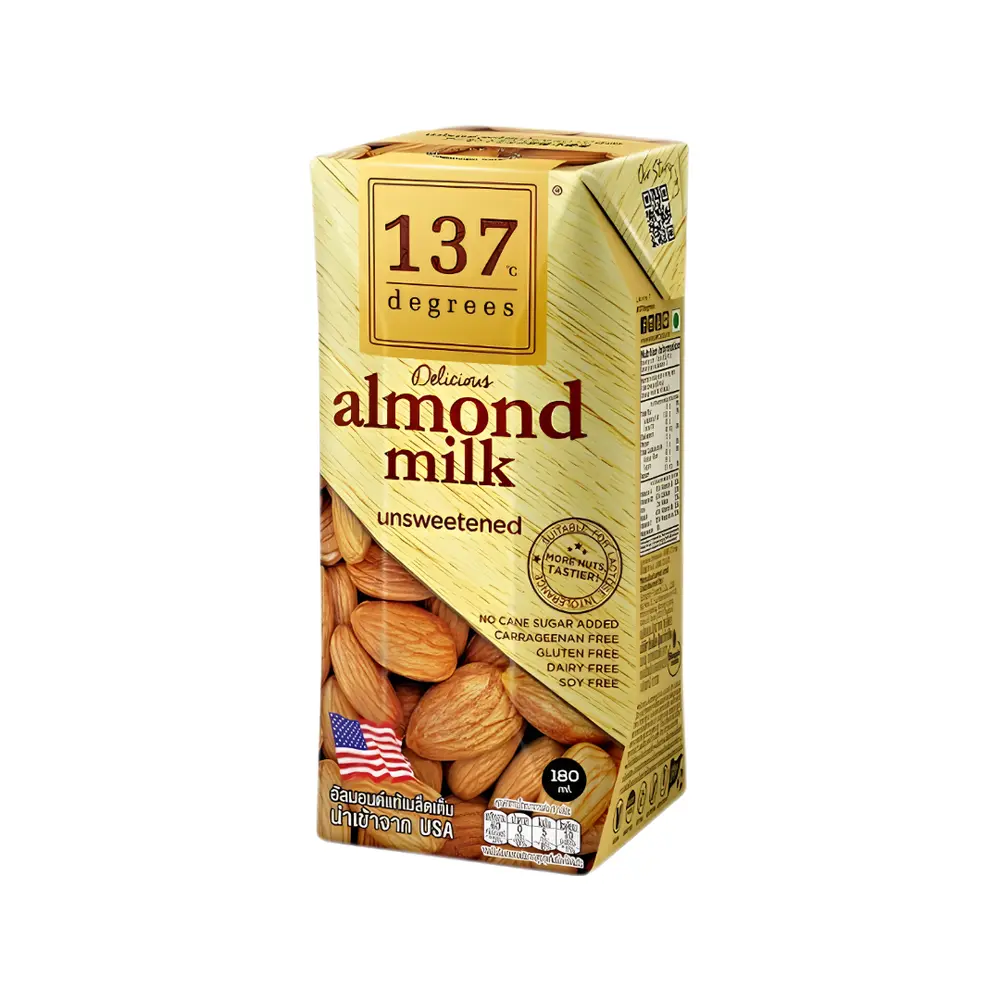 Sữa Hạnh Nhân Không Đường, Almond Milk, Unsweetened (180ml) - 137 DEGREES